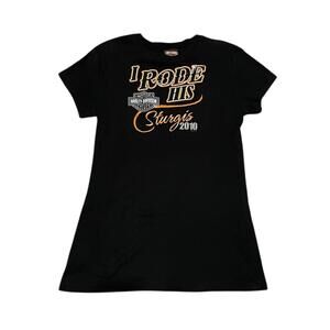 Harley Davidson Sturgis 2010 T Shirt Women’s Large Black Graphic Tee